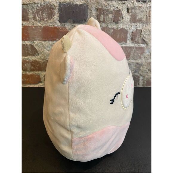 SQUISHMALLOWS Light Pink/Cream Happy Smiling Cow Steer Poly Stuffed Animal Toy L - Picture 2 of 9